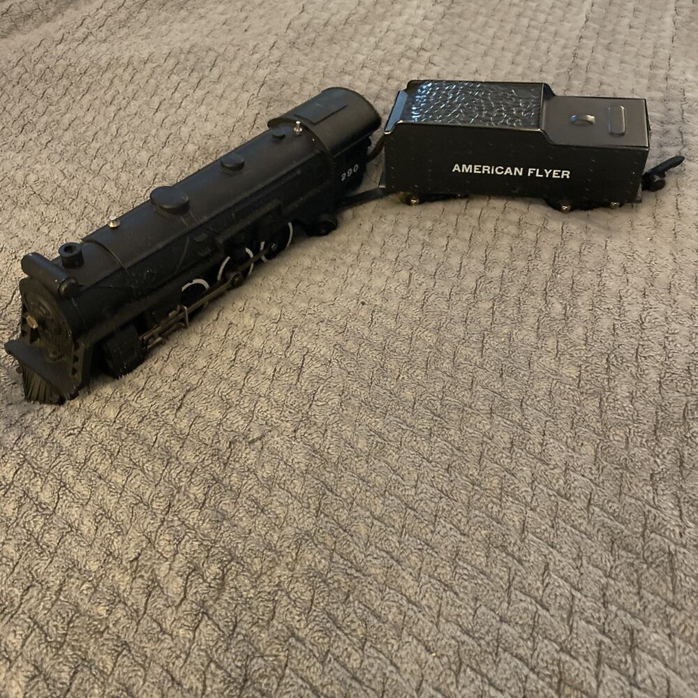 Vintage American Flyer 290 Cast Metal Steam Engine Locomotive & Tender Untested